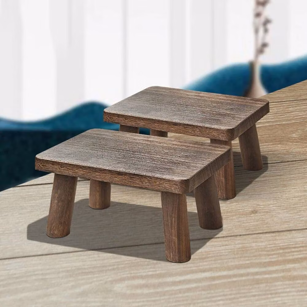 FLAVORA Brown Wooden Living Room Seat and Shoe Changing Bench – 3