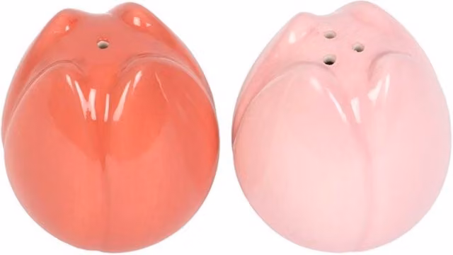 KDMK Floral Ceramic Salt and Pepper Shakers in Pink and Yellow