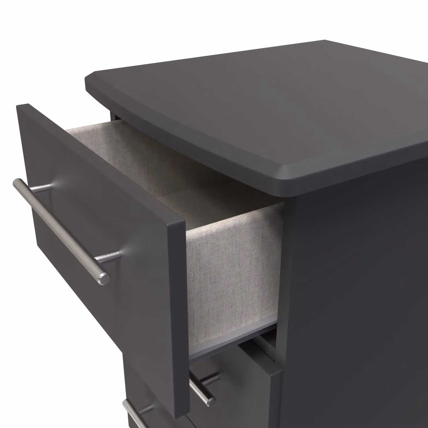 Ready Assembled 2 U Carlton 3 Drawer Bedside Cabinet in Dark Grey – 3