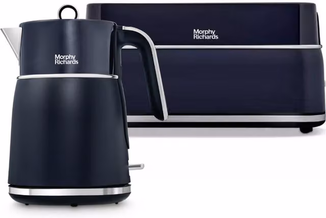 Morphy Richards Signature Kettle and Toaster Set in Navy Blue