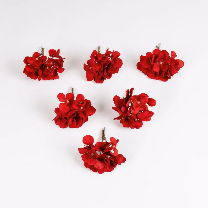 Scottish Everlastings Ltd Set of 6 Red Hydrangea Christmas Tree Clips – 2