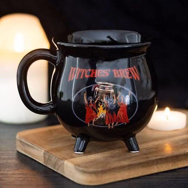 Uniqueful Witches' Brew Cauldron Mug by Steven Rhodes in Black, 550ml