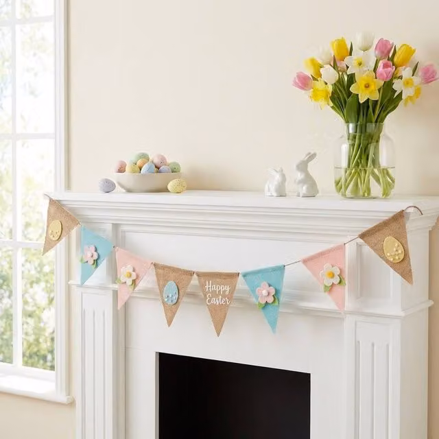 Garden Greatness Multicolour Floral Easter Bunting Pennant Decoration