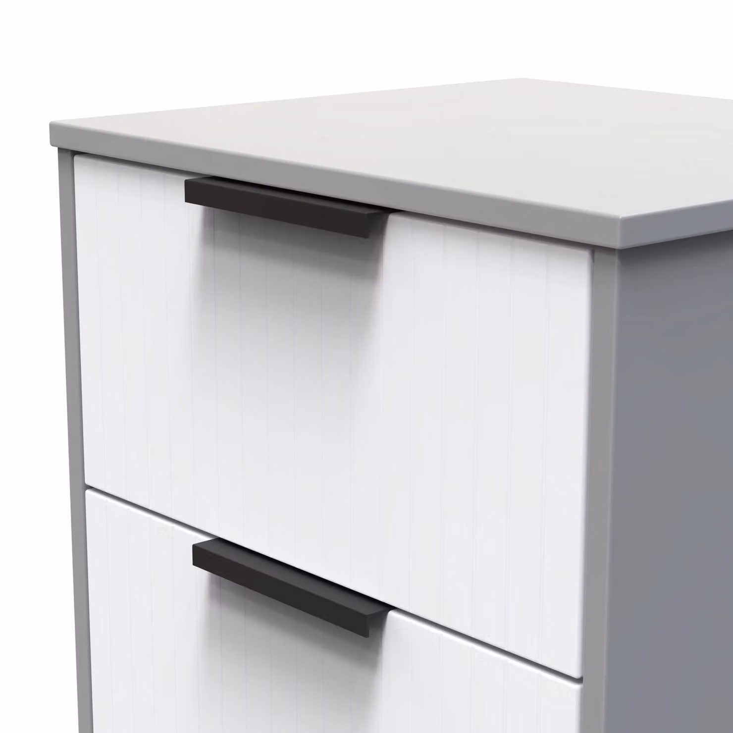 Ready Assembled 2 U Denver 2 Drawer Bedside Cabinet in Mid Grey – 2