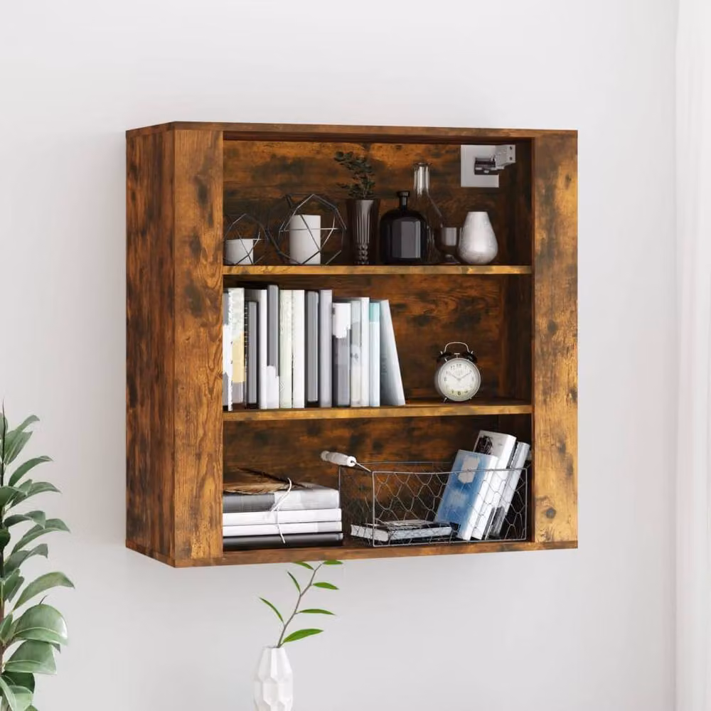 Berkfield Home Smoked Oak Wall Cabinet, Brown, W/D/H: 80 x 33 x 80 cm – 2