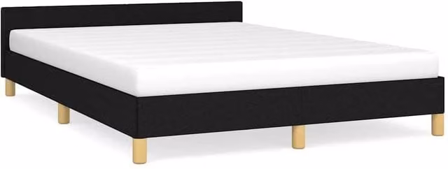 Berkfield Home Super King Fabric Bed Frame with Headboard in Black, W: 180 cm x D: 200 cm