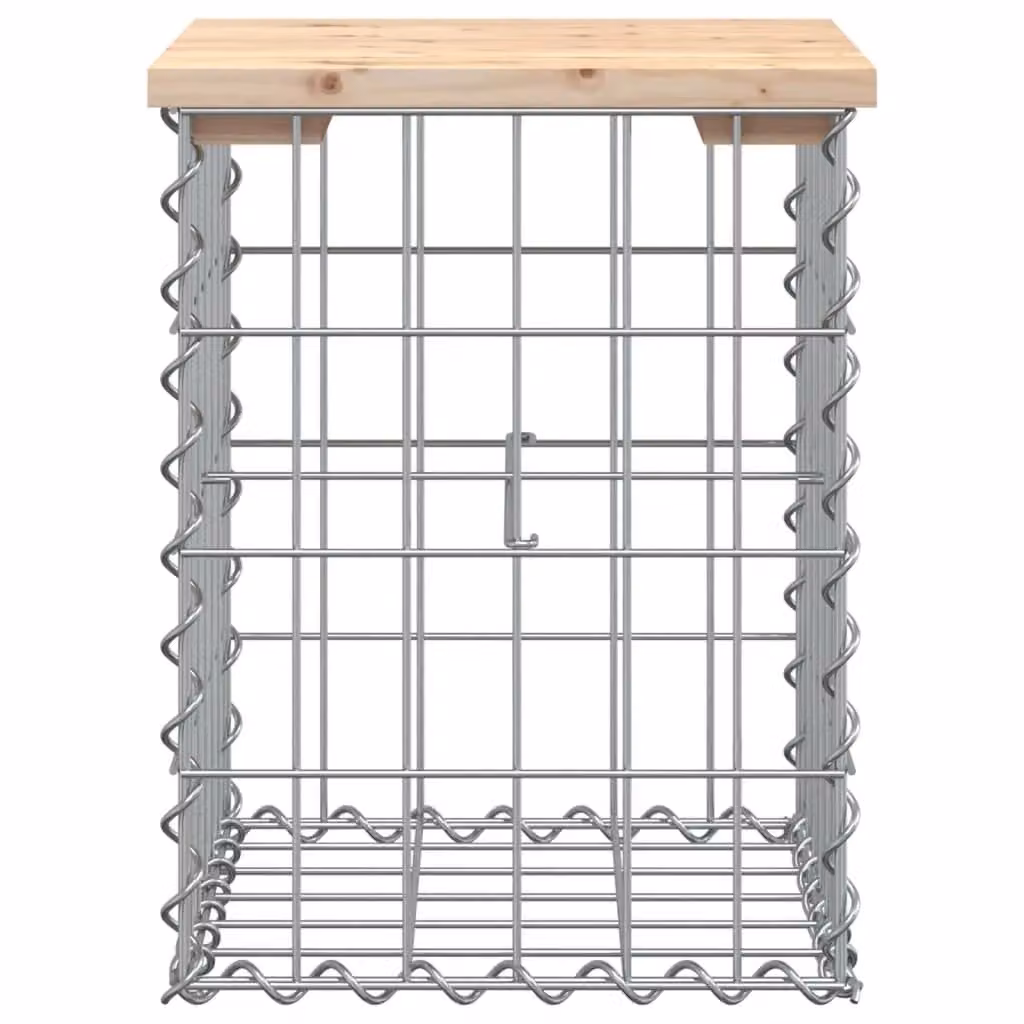 Berkfield Home Gabion Design Garden Bench in Brown Solid Pine Wood, W/D/H: 33 x 31 x 42 cm – 2