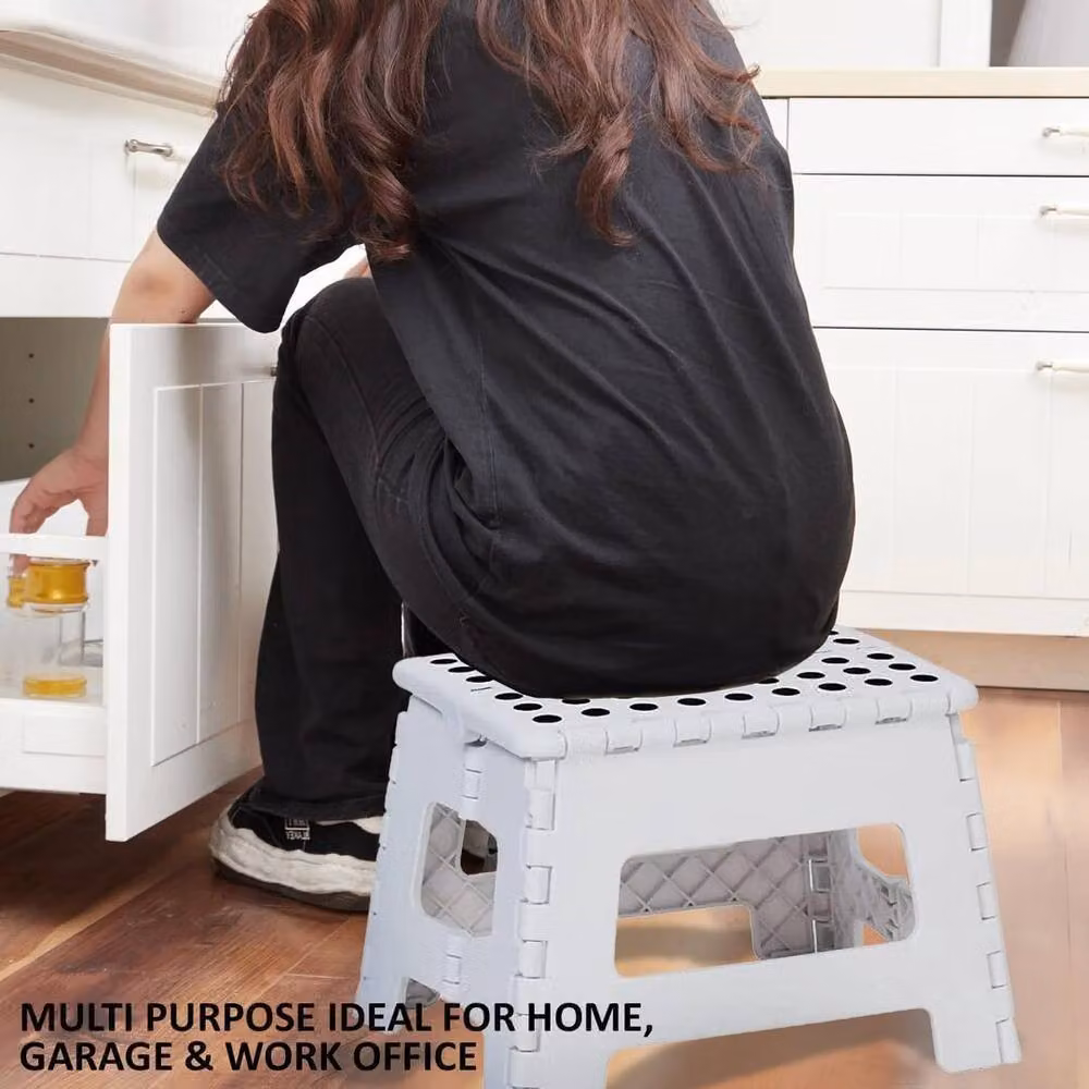 ATEK Small Foldable Non-Slip Step Stool for Toddlers in White – 2
