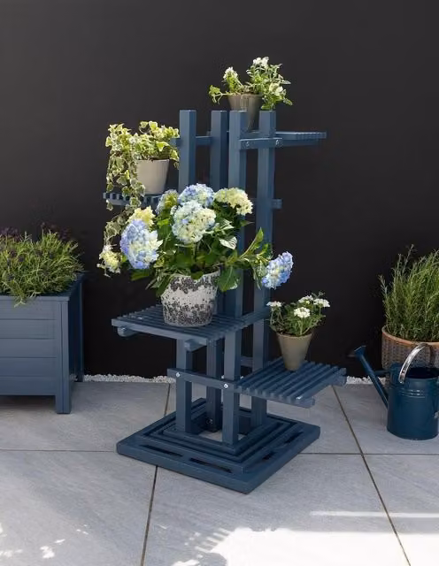 Norfolk Leisure Lifestyle Verdi Modern Plant Stand in Dark Blue