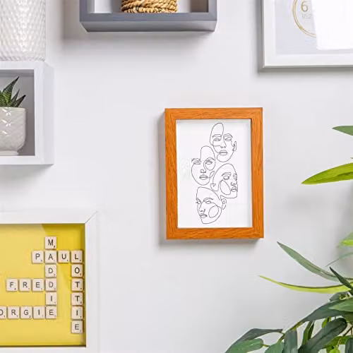 Nicola Spring Pack of 5 Modern Rectangular 3D Shadow Box Photo Frames in Brown Wood, 5 x 7 inch – 2