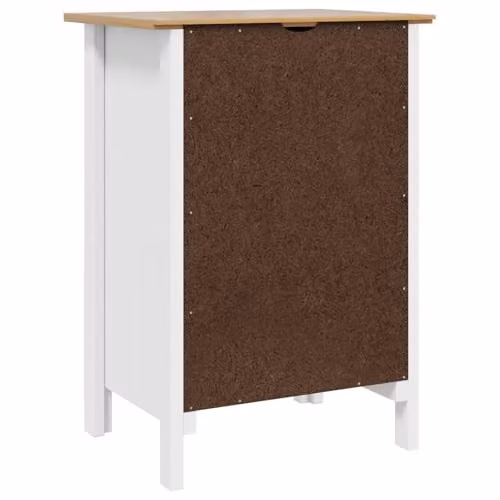 vidaXL HILL Bedside Cabinet in White and Honey Brown, W: 46 cm, D: 35 cm, H: 65 cm – 3