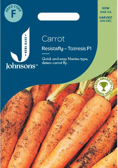 Johnsons Seeds Carrot Resistafly Tozresis Orange Vegetable Seeds