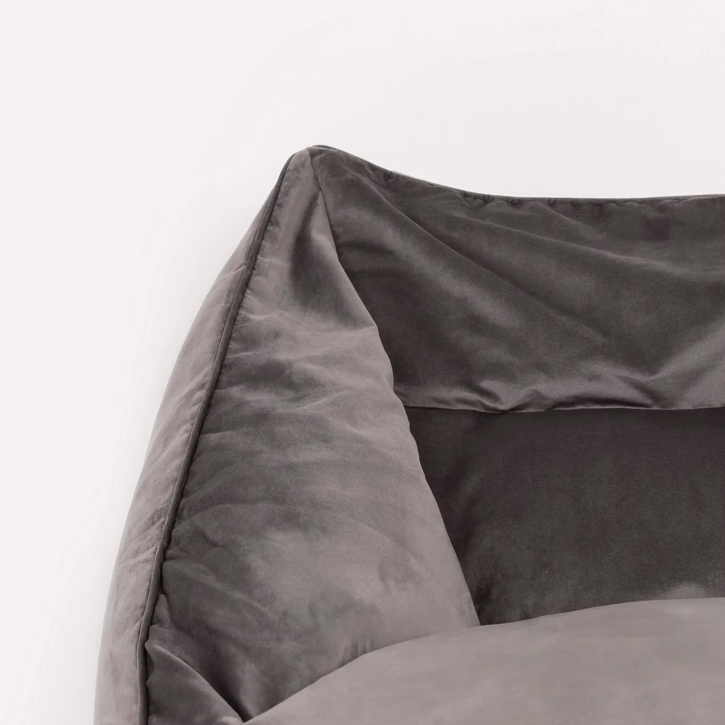 ICON Natalia Velvet Adult Bean Bag Armchair and Footstool in Charcoal Grey and Olive Green – 3