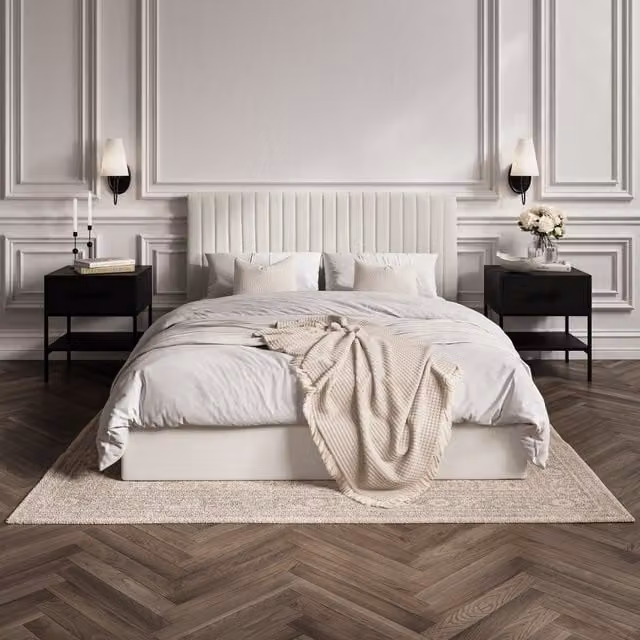 LPD Home Berlin Upholstered Ottoman Bed with Lift Up Base, W/D/H: 200 x 200 cm