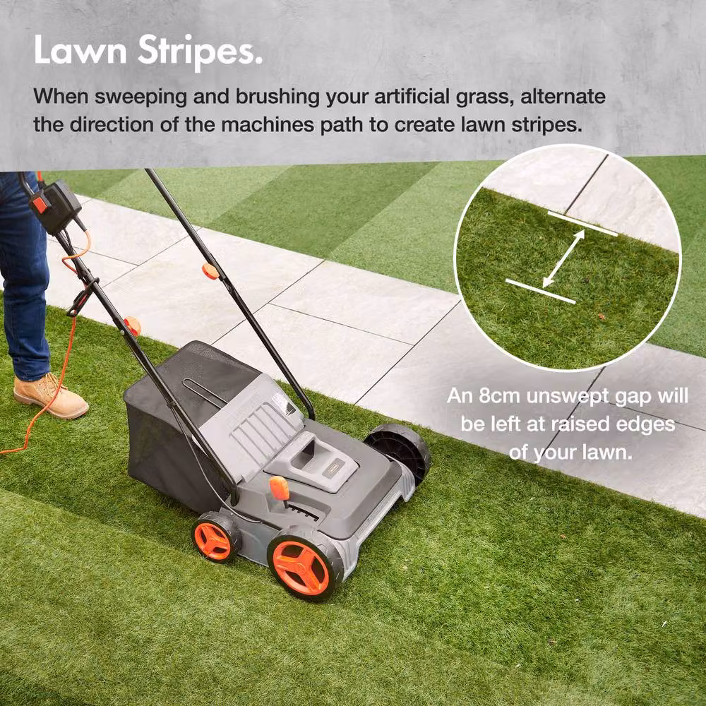 VonHaus 1500W Artificial Grass Brush in Grey with 35L Collection Bag and Nylon Bristles – 2