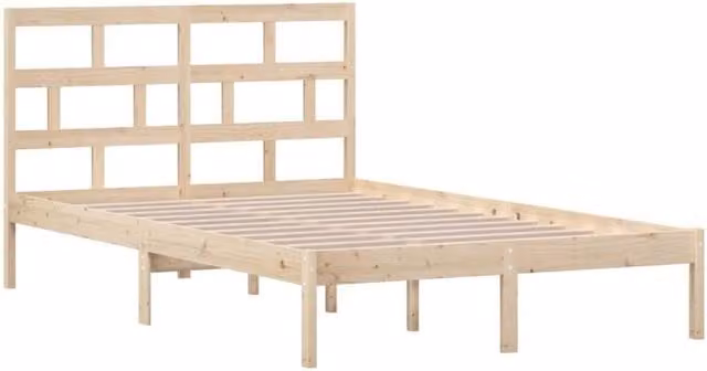 Berkfield Home Beautiful Solid Wood Pine Bed Frame in Beige, W/D/H: 120 x 200 cm – 1
