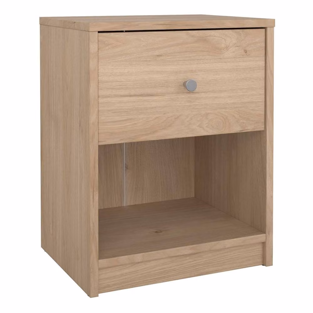 Wyld Haus Kaohsiung Hickory Oak Effect Bedside Table with 1 Drawer in Natural Brown – 3