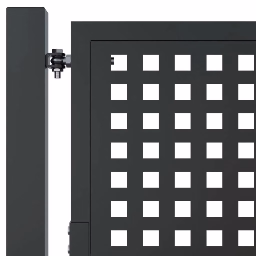 Berkfield Home Anthracite Steel Single Garden Gate with Wire Mesh, W: 105 cm, H: 175 cm – 4
