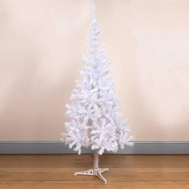 Voltico White Artificial Christmas Tree with Metal Stand, Height: 182.88 cm