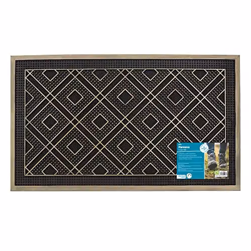 JVL Havana Black Rubber Pin Doormat, W: 45 cm, L: 75 cm – 5