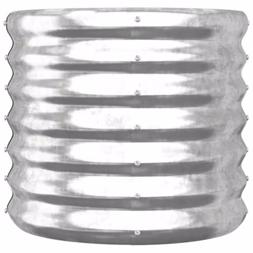 vidaXL Silver Galvanised Steel Garden Planter Tub W: 40 cm, D: 40 cm, H: 36 cm – 4