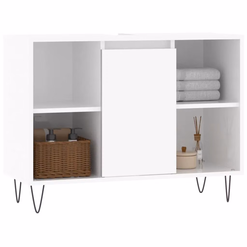 Berkfield Home High Gloss White Bathroom Cabinet W/D/H: 80 x 33 x 60 cm – 2