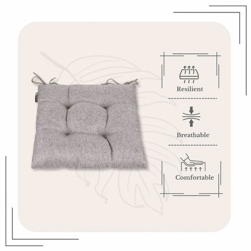 NESTLUNE Thick Portugal Fabric Rectangular Chair Cushion in Grey, W: 120 cm x D: 120 cm x H: 8 cm – 2