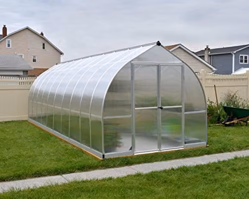 Palram Canopia Bella Greenhouse Kit in Silver, W244 x D603.9 x H219 cm – 2