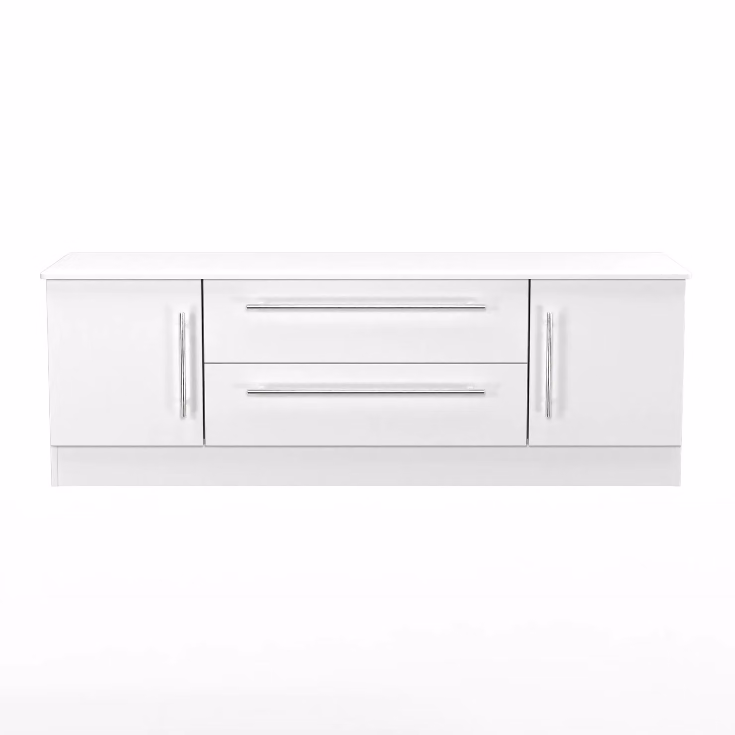 Ready Assembled 2 U Carlton White Superwide 2 Door 2 Drawer Modern TV Unit – 2