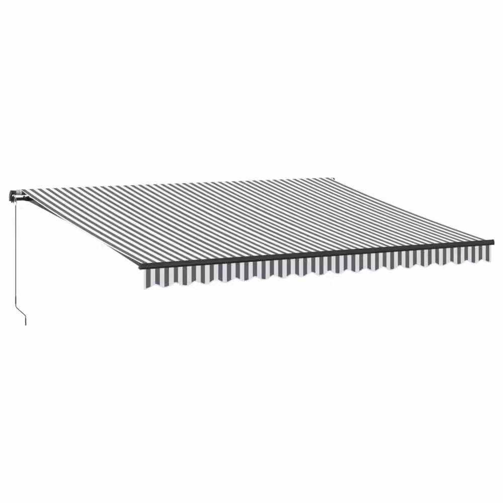 Berkfield Home Manual Retractable Aluminium Awning with LEDs, Anthracite and White, W/D/H: 450 x 350 cm – 2