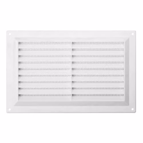 Map White Plastic Louvre Air Vent Grille with Flyscreen