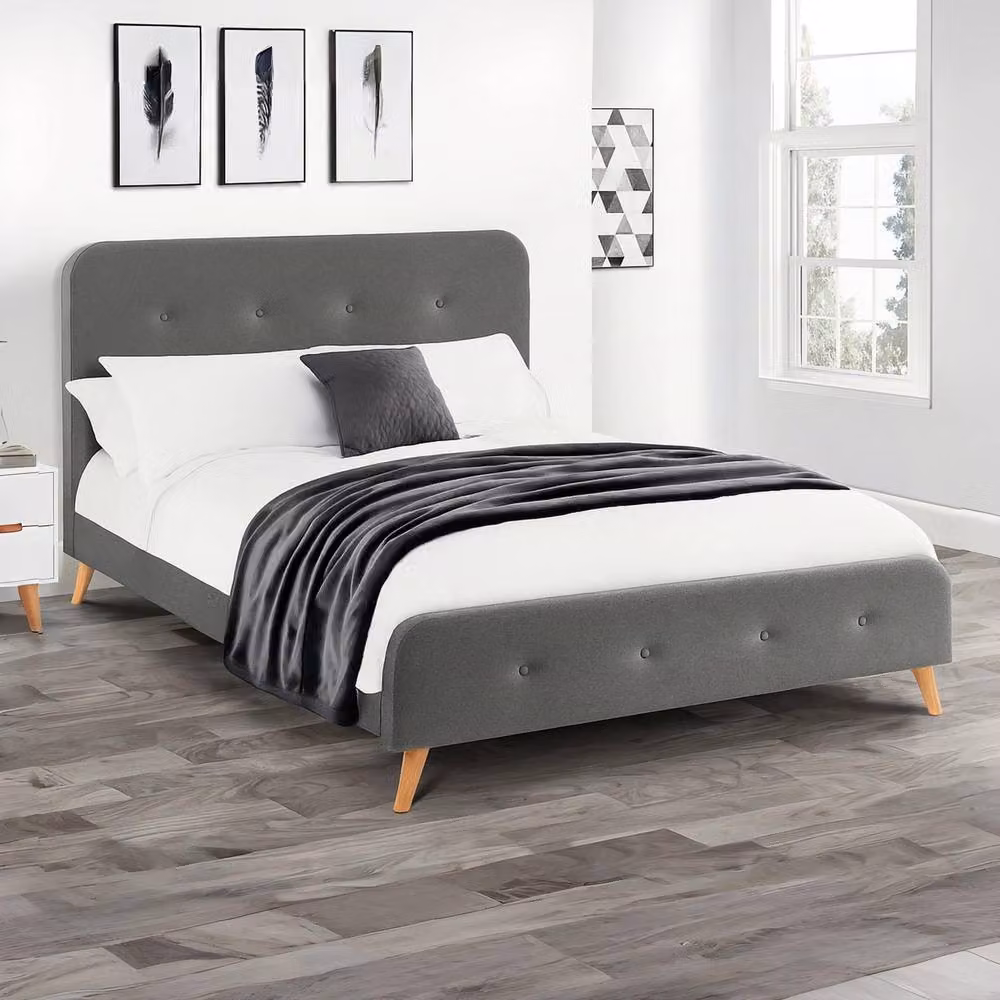 Cheshire Premium Willow Upholstered Bed in Grey, King Size (W: 150 cm, D: 200 cm) – 3