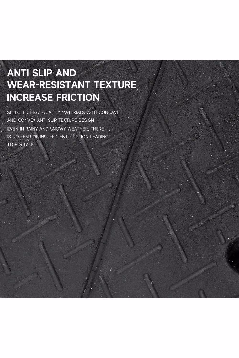 Living and Home Black Rubber Kerb Ramp for Home and Industrial Use, W: 100 cm, D: 30 cm, H: 12 cm – 4