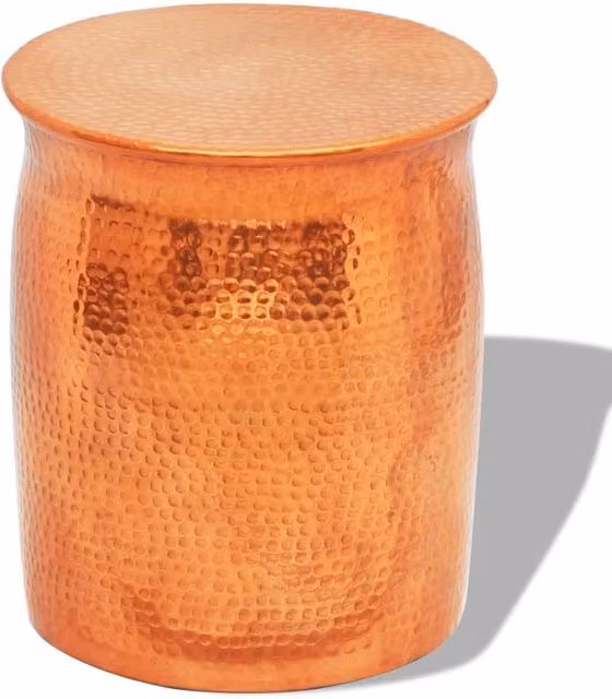 Berkfield Home Hammered Aluminium Stool and Side Table in Gold