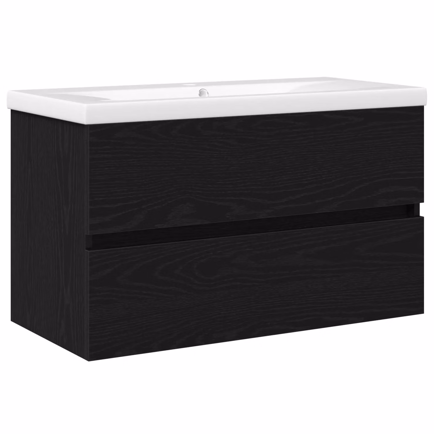 Berkfield Home Sink Cabinet with Built-in Basin in Black Oak, W/D/H: 80 x 38.5 x 45 cm – 2