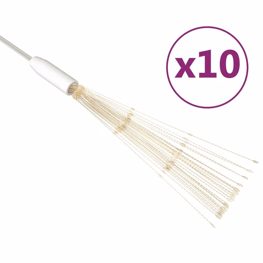 Berkfield Home Outdoor Christmas Firecracker Lights, 10 Pieces, Warm White, 20 cm, 1400 LEDs – 2