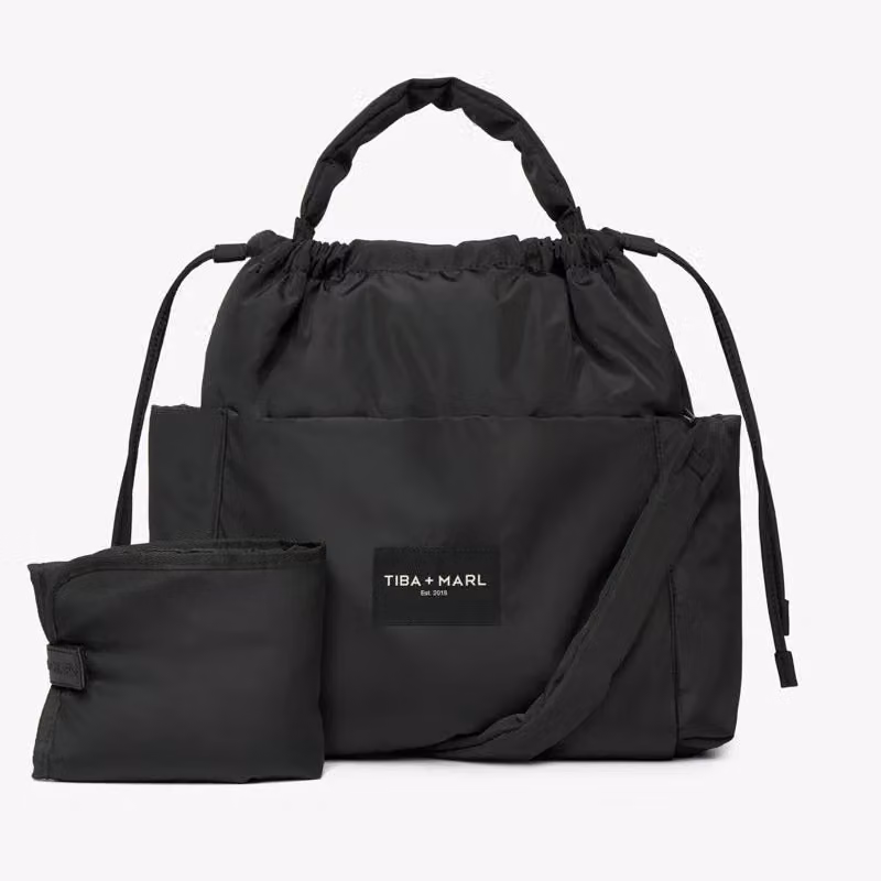 Tiba + Marl Large Luna Drawstring Stroller Bag in Black – 3