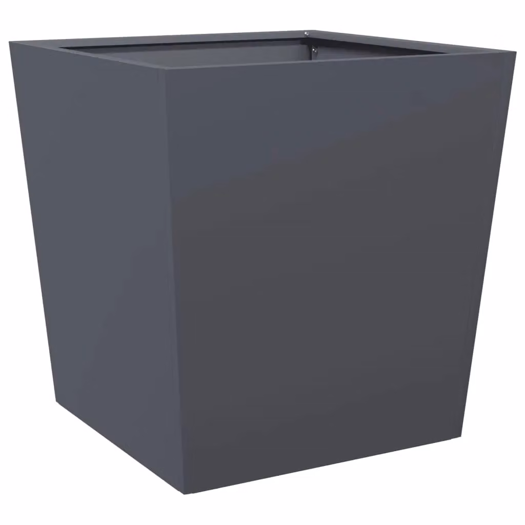 Berkfield Home Garden Steel Planter Tubs, Anthracite and Black, 2 Pack, W/D/H: 50 x 50 x 50 cm – 4