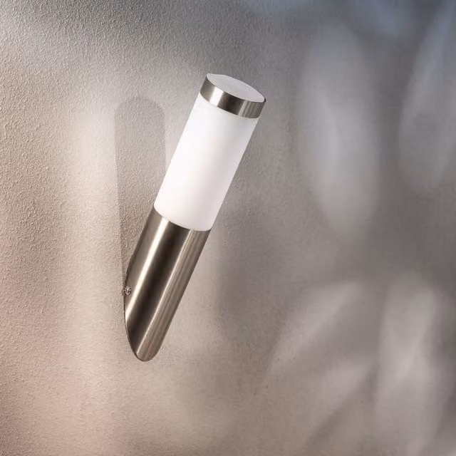 CGC COZE Angled Solar Wall Lamp in Silver with 4000K Natural White LED Light