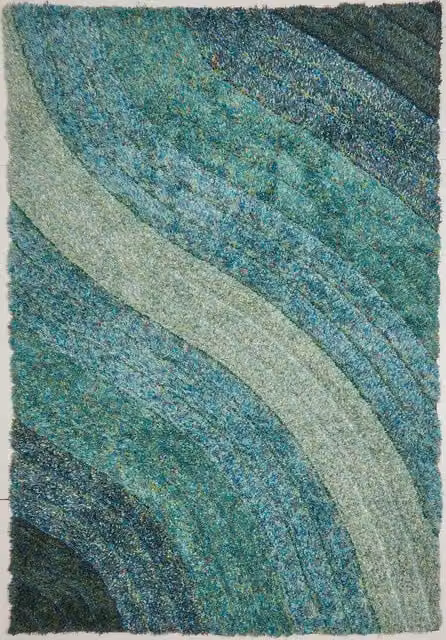 Rugstyle 3D Shaggy Lena Abstract Modern Blue Rectangular Rug W: 160 cm, L: 230 cm
