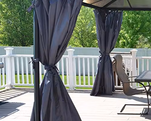 Palram Canopia Palermo 4300 Grey Polyester Gazebo Curtain Set – 4