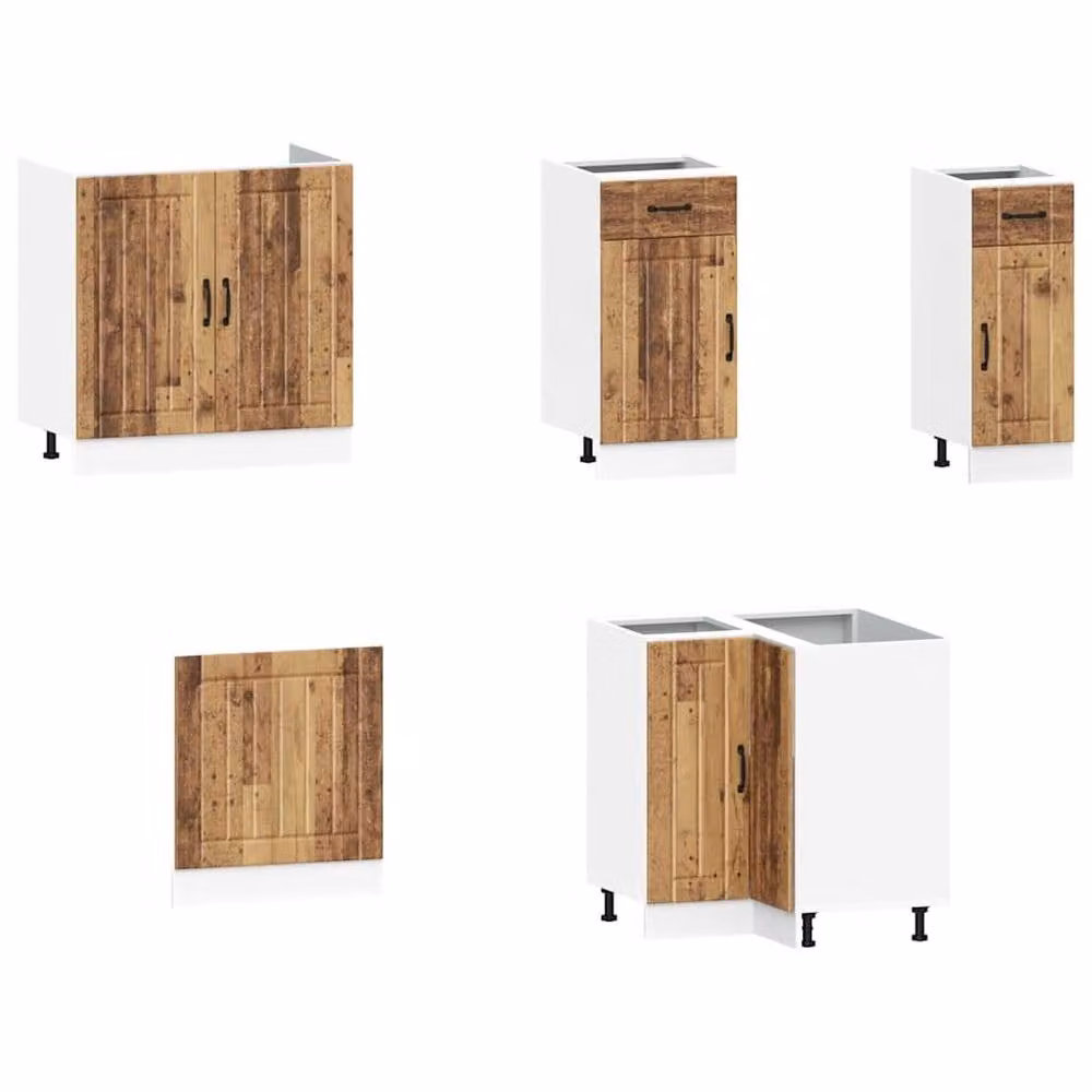 Berkfield Home Elegant Kalmar 11 Piece Kitchen Cabinet Set in Brown Old Wood Engineered Wood – 2