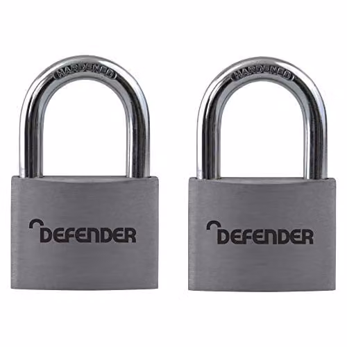 Defender Gold Aluminium Keyed Alike Padlock Twin Pack 40mm – 1