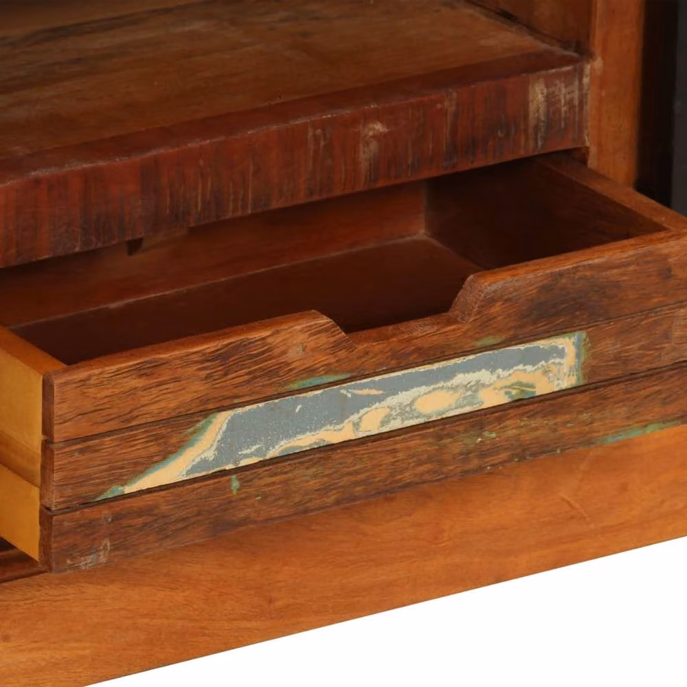 Berkfield Home TV Cabinet in Brown Solid Reclaimed Wood, W/D/H: 110 x 30 x 45 cm – 4