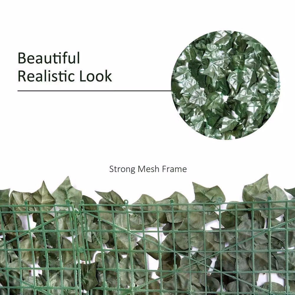 EONLION Green Artificial Leaf Hedge Panel Garden Fence, Width: 100 cm – 2