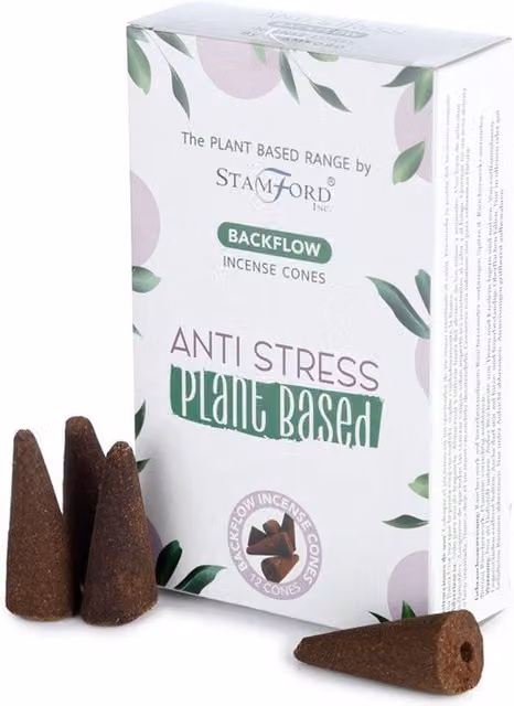 Stamford Natural Plant Based Anti Stress Backflow Incense Cones, White