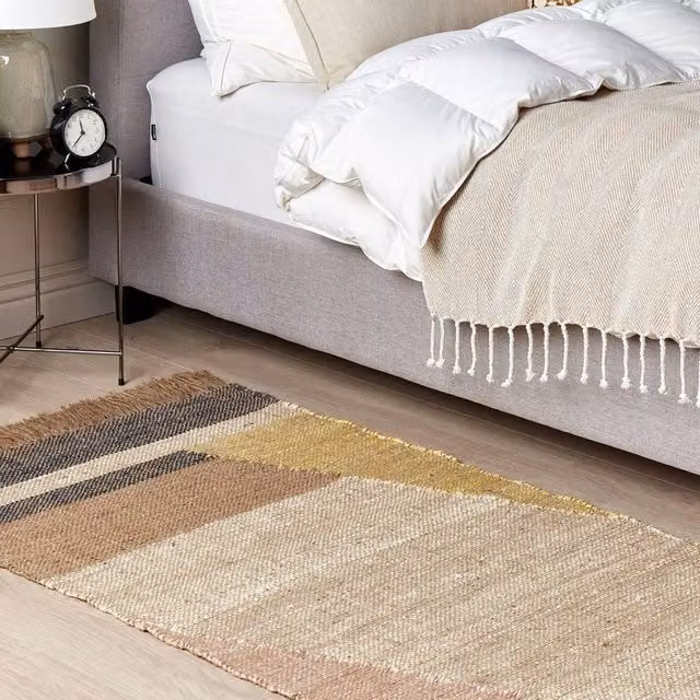 Wyld and Coco Brown Geometric Handwoven Jute Rug, W: 80 cm, L: 150 cm – 1