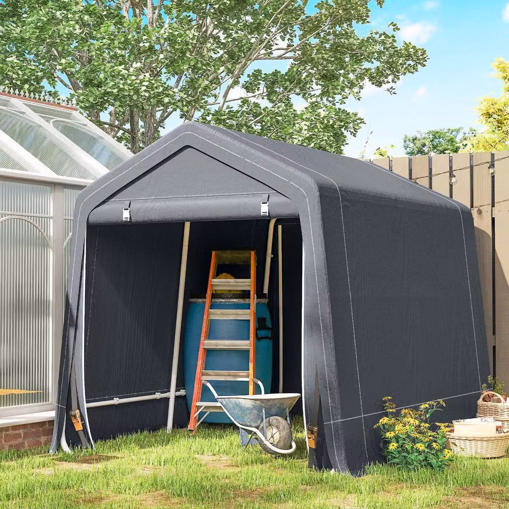 Rolipo Waterproof Bike Storage Tent in Dark Grey, W: 243.84 cm, D: 198.12 cm, H: 240.0 cm – 3