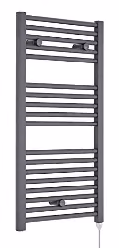 Nuie MTY154 Modern Bathroom Heated Electric Ladder Towel Rail, 500 Watt, Anthracite, H 92 cm x W 48 cm – 1