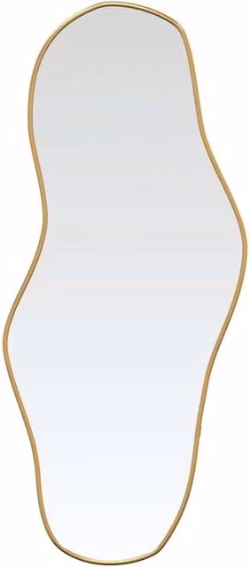Berkfield Home Minimalist Rectangular Wall Mirror in Gold, W: 90 cm, H: 40 cm